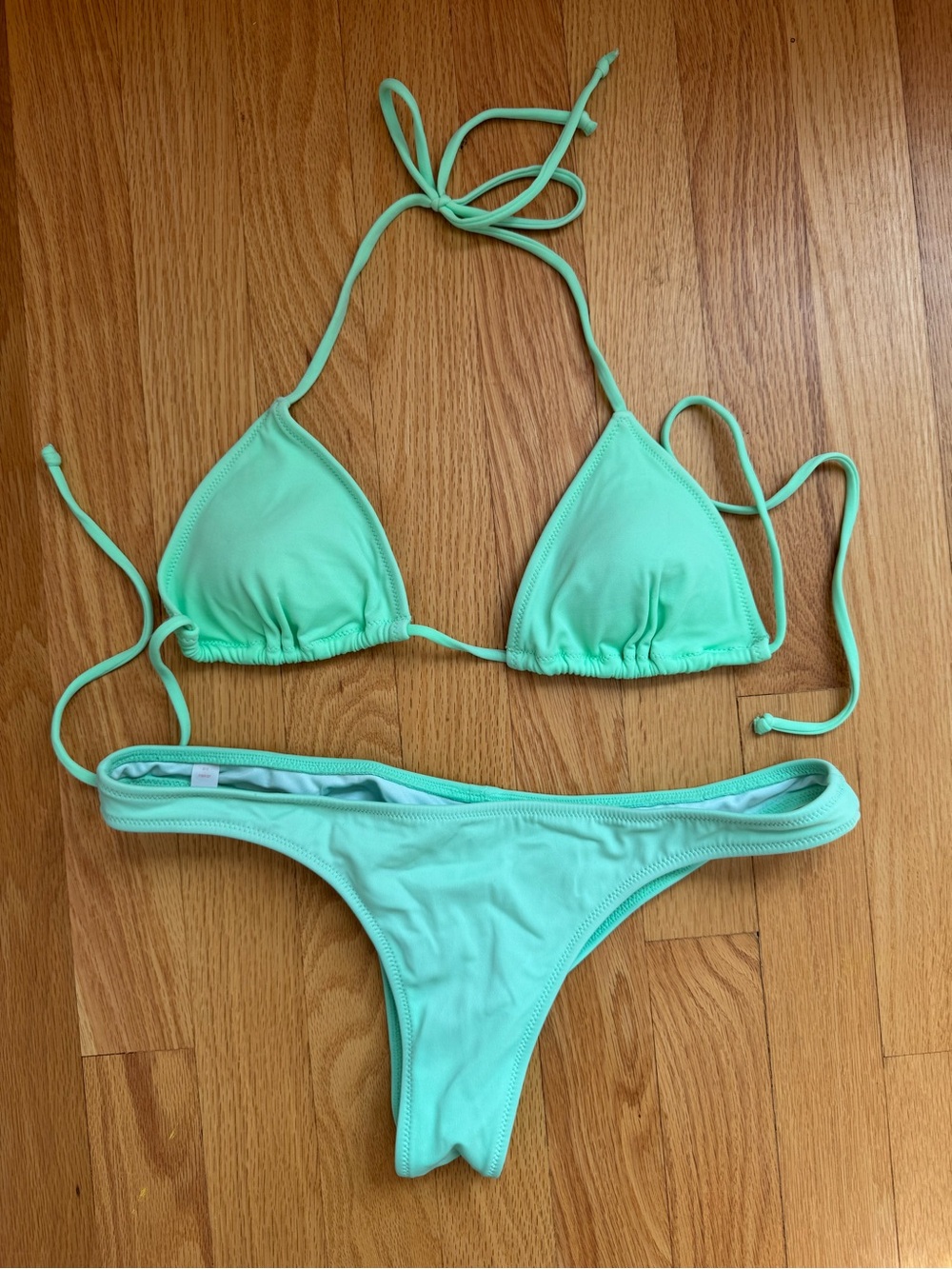 Victoria’s Secret Women’s Mint Triangle Bikini Set Classic Itsy Bottoms - Small